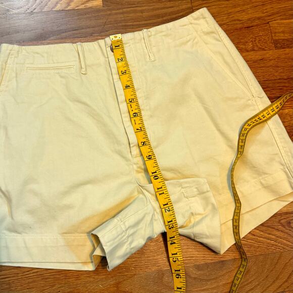 Re/Done Womens 26 Yellow Cotton Shorts Chino Trouser 90s Retro Casual Mom Spring - Picture 2 of 7